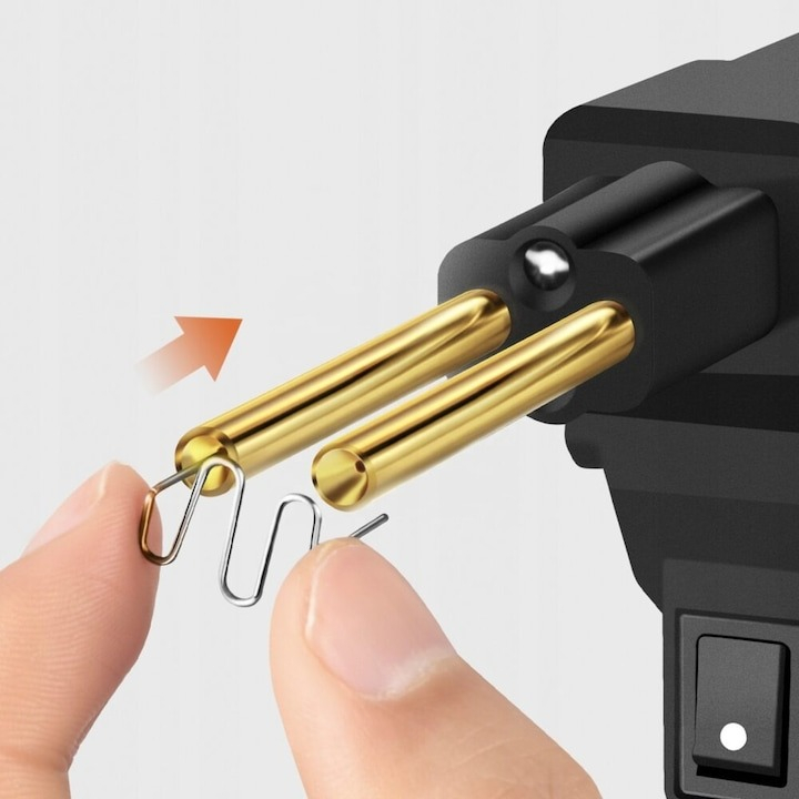 Pistol pentru lipit si sudat plastic, putere 50W, 4 tipuri de capse, 200 capse incluse, Negru [2]