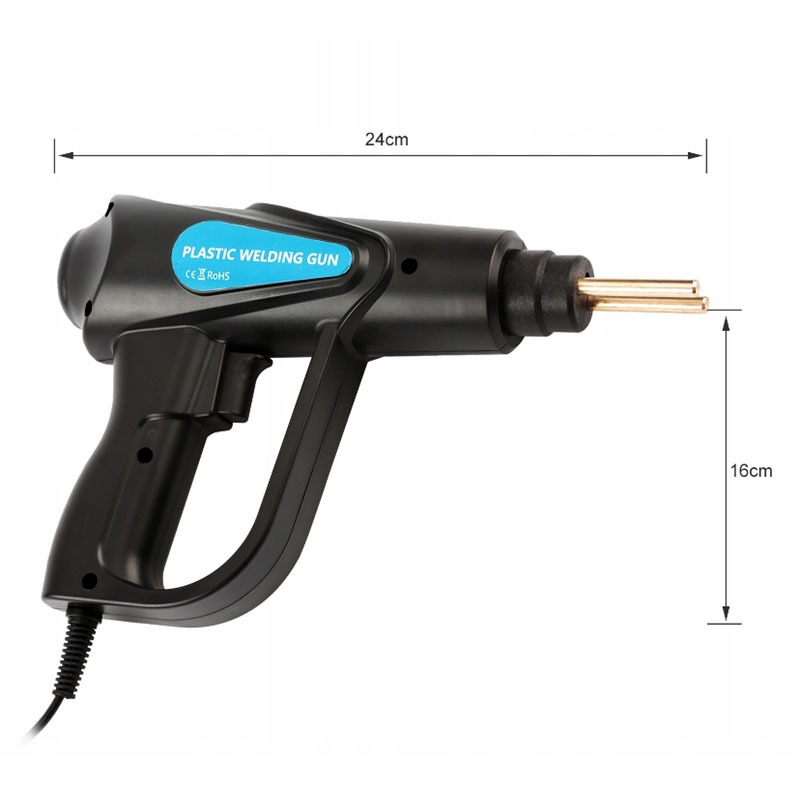 Pistol profesional de lipit plastic, set complet 200 capse incluse, trusa inclusa - Negru [5]