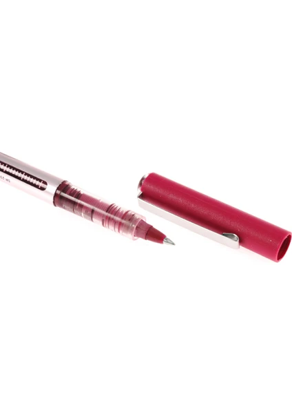 Pix cu gel rosu 0.5 mm, varf fin pentru scriere precisa, capac cu clips, corp transparent si grip pentru scoala, birou si notite [4]