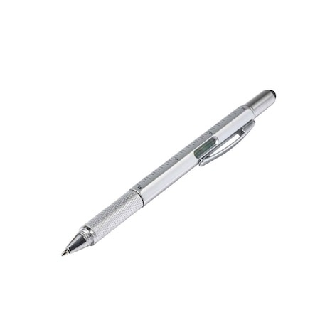 Pix multifunctional 6 in 1, rigla, 2 surubelnite, touchscreen, nivela cu bula, metal, 14.8 cm - Argintiu [2]