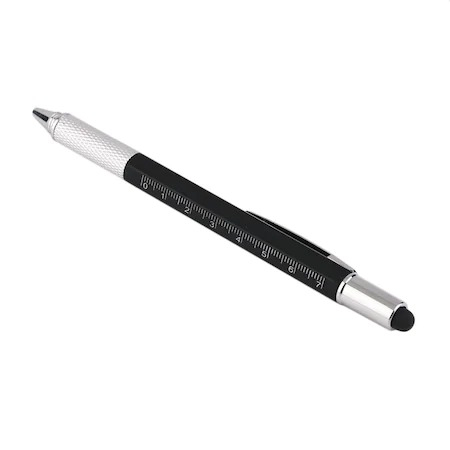 Pix multifunctional 6 in 1, rigla, 2 surubelnite, touchscreen, nivela cu bula, metal, 14.8 cm, negru-argintiu [8]