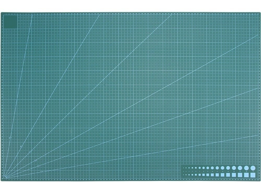 Placa de taiere fata-verso A1, 60 x 90 cm, cu auto-vindecare, grila precisa si suprafata profesionala, verde, ideala pentru croitorie, craft, arhitectura si proiecte DIY [2]