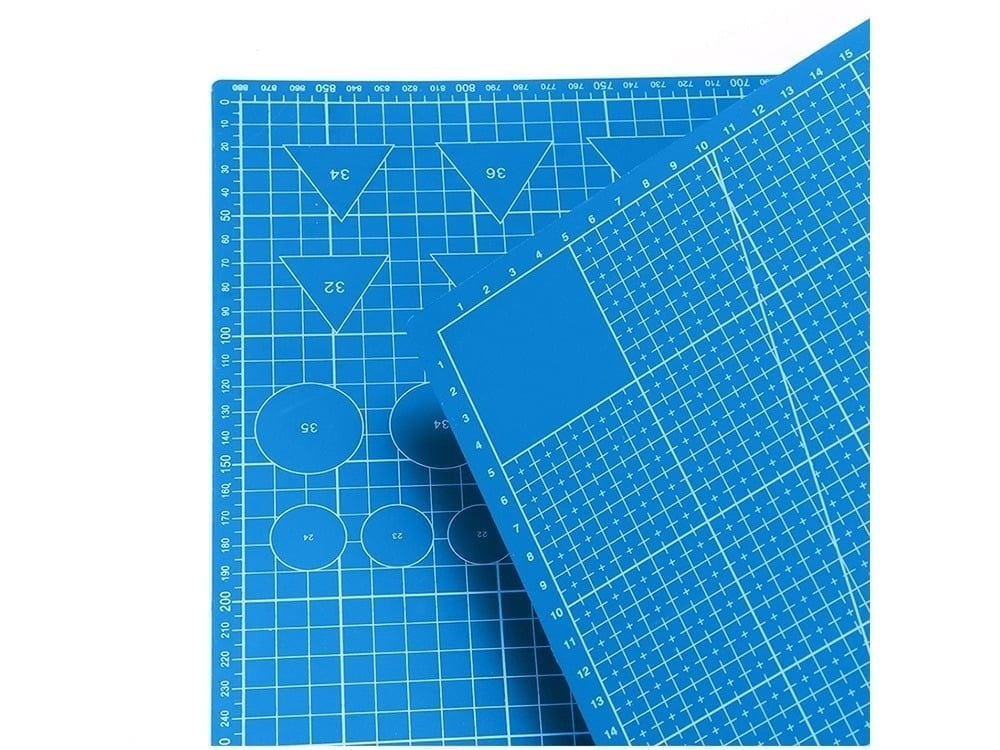 Placa de taiere fata-verso A2, 45 x 60 cm, cu auto-vindecare, grila precisa si suprafata profesionala, albastra, ideala pentru croitorie, craft, arhitectura si proiecte DIY [4]