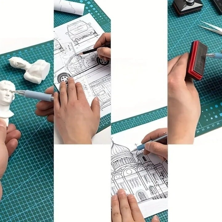 Placa de taiere fata-verso A2, 45 x 60 cm, cu auto-vindecare, grila precisa si suprafata profesionala, verde, ideala pentru croitorie, craft, arhitectura si proiecte DIY [5]