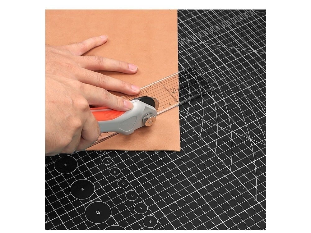 Placa de taiere fata-verso A5, 15 x 22 cm, cu auto-vindecare, grila precisa si suprafata profesionala, neagra, ideala pentru croitorie, craft, arhitectura si proiecte DIY [4]