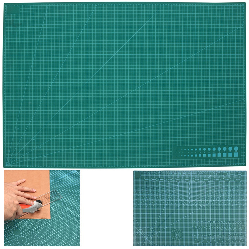 Placa pentru taiere precisa, modelare, fata-verso, cu auto-vindecare A1, 60 x 90 cm, scara clar vizibila, verde [9]