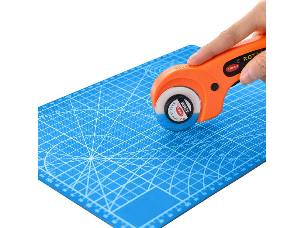 Placa pentru taiere precisa, modelare, fata-verso, cu auto-vindecare A3, 30 x 45 cm, scara clar vizibila, albastru [9]
