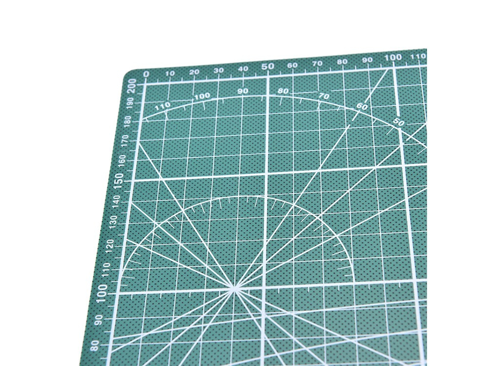 Placa pentru taiere precisa, modelare, fata-verso, cu auto-vindecare A4, 22 x 30 cm, scara clar vizibila, verde [2]