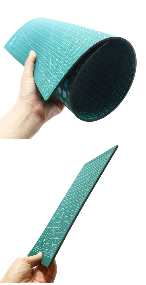 Placa pentru taiere precisa, modelare, fata-verso, cu auto-vindecare A4, 22 x 30 cm, scara clar vizibila, verde [7]