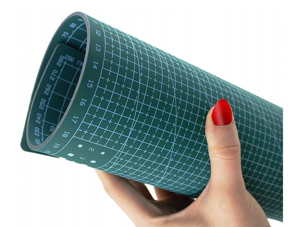 Placa pentru taiere precisa, modelare, fata-verso, cu auto-vindecare A4, 22 x 30 cm, scara clar vizibila, verde [3]