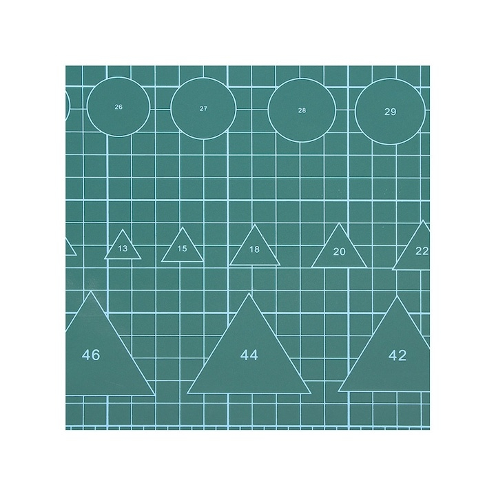 Plansa autovindecabila pentru taiat format A3, fata-verso, grosime 3 mm, scara clara pentru croitorie, crafting, modelism si proiecte DIY, 30x45 cm, verde [5]