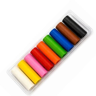 Plastilina multicolor 10 culori, 200 g, 1 set pentru copii, material non-toxic, usor de modelat, nuante vii, pentru gradinita, scoala, hobby si creatie [3]