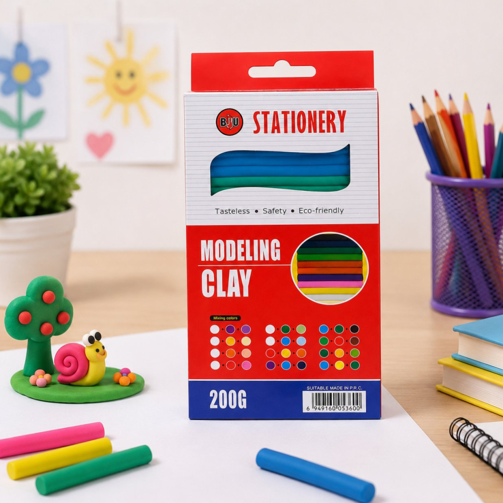 Plastilina multicolor 200 g, set 10 batoane pentru modelaj, non-toxica, activitati creative, lucru manual, scoala si gradinita [4]