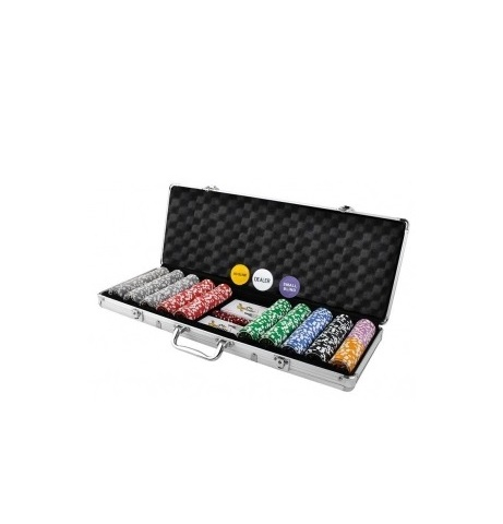 Set de poker complet cu 500 jetoane numerotate,trusa depozitare din aluminiu - Multicolor [2]
