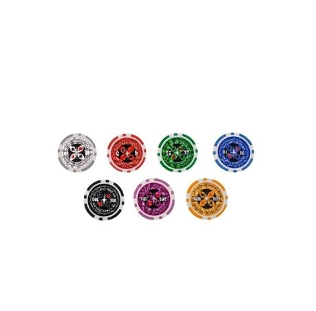 Set de poker complet cu 500 jetoane numerotate,trusa depozitare din aluminiu - Multicolor [5]