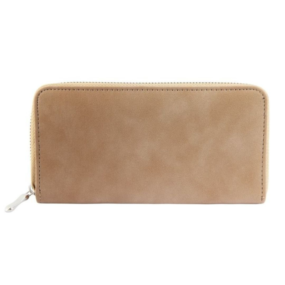 Portofel dama kaki 19 x 10 cm din imitatie de piele, model elegant cu fermoar, 8 sloturi carduri, 3 compartimente bancnote si buzunar monede [2]