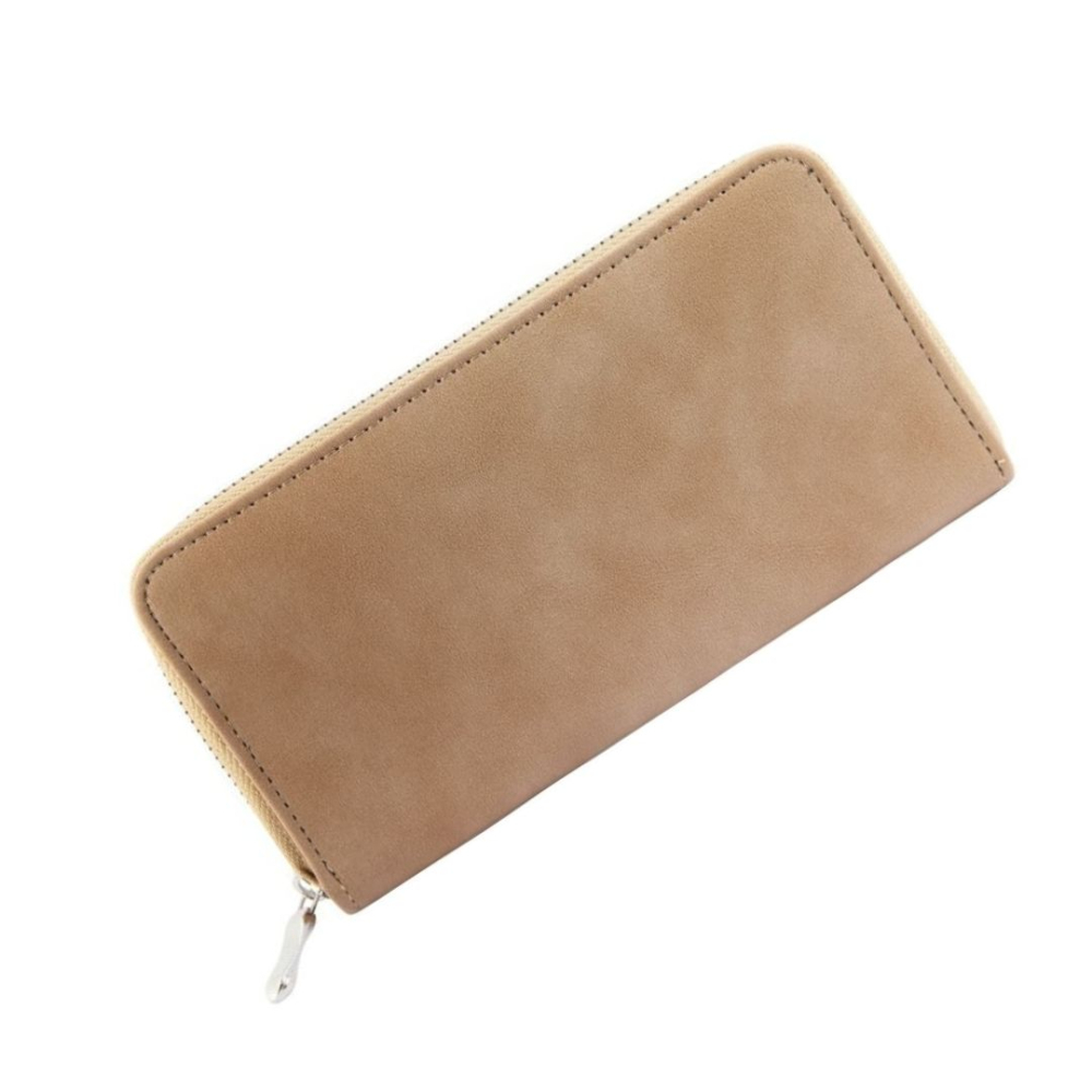 Portofel dama kaki 19 x 10 cm din imitatie de piele, model elegant cu fermoar, 8 sloturi carduri, 3 compartimente bancnote si buzunar monede [4]