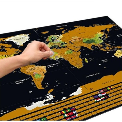 Poster educational razuibil cu harta globului si steagurile lumii, editie pentru calatorii si explorare, 82 x 59 cm [9]