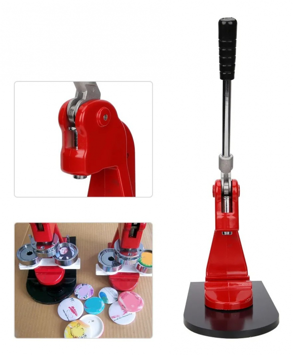 Presa de fabricat insigne din otel,culoare rosu [3]
