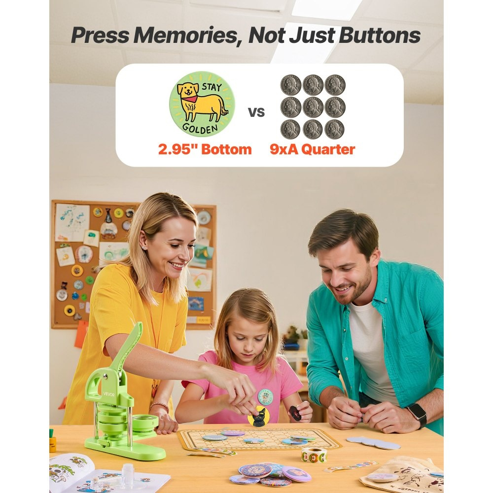 Presa insigne Dodaco 75 mm, set complet 100 piese, maner ergonomic, cutter circular, verde [2]