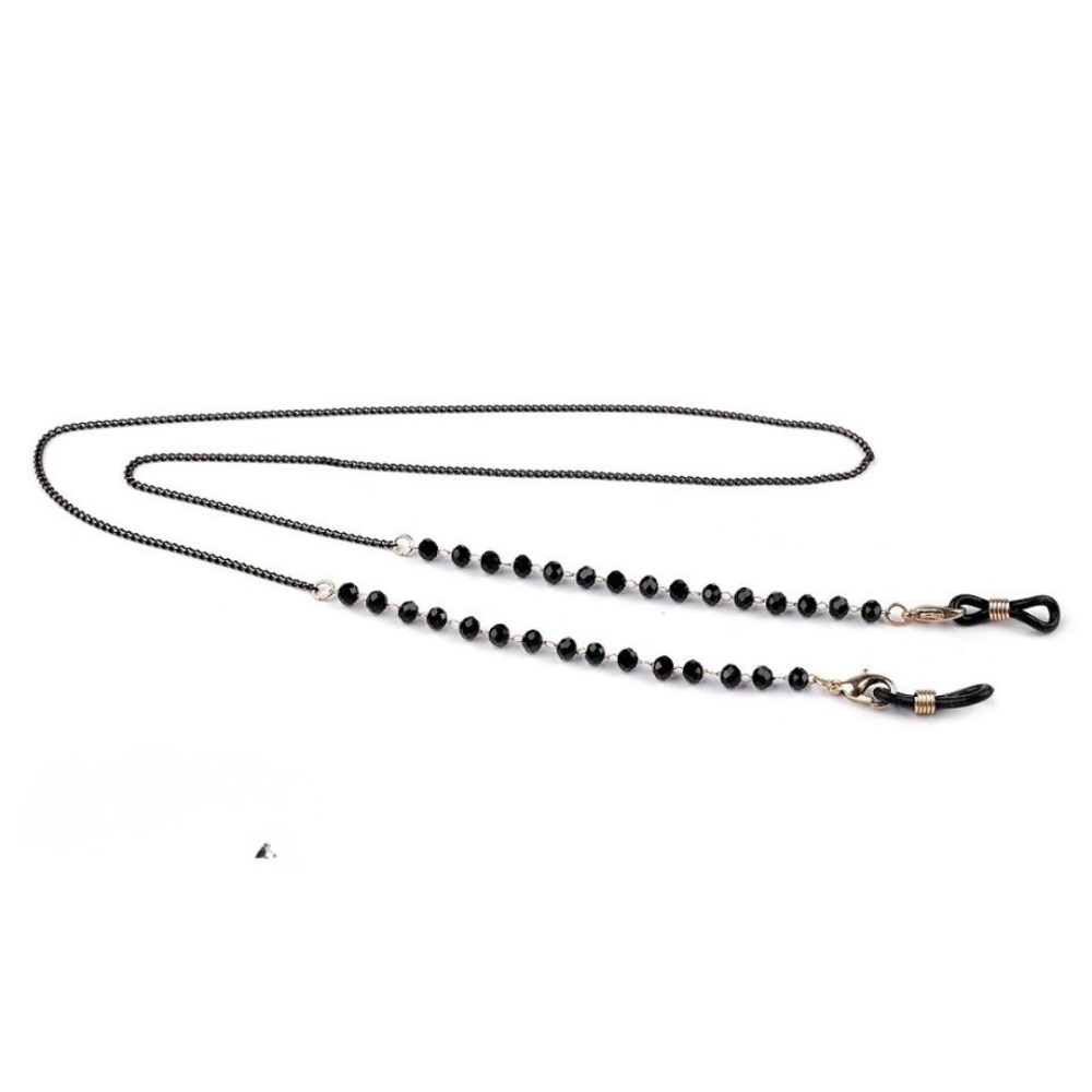 Prindere neagra pentru ochelari cu inel auriu, capat pentru snur si lant ochelari, accesoriu fixare rame, 20 mm [3]