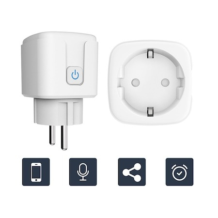 Priza inteligenta WiFi,16 Ah, Monitorizare consum energie, conectare Alexa si Google Assistant, Alb [3]