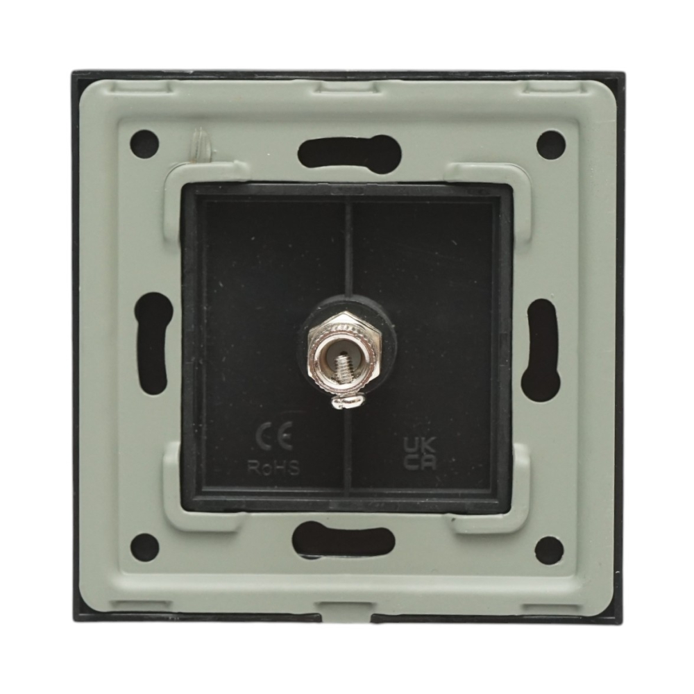 Priza TV neagra 86 x 86 mm cu rama din sticla, conector antena coaxial si montaj incastrat pentru perete [3]