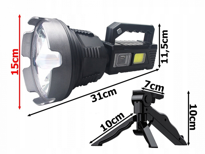 Proiector de mana, 150W,  XXL, portabil cu mini trepied si curea de umar [4]