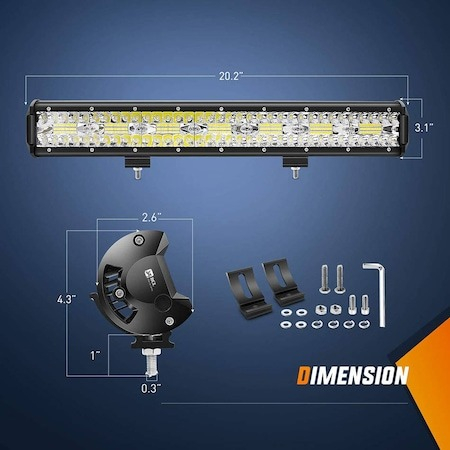 Proiector LED bar auto, ATV, offroad, 420W, 12-24V, 140 LED-uri, 54.5x6.5x7.5 cm - Negru [5]