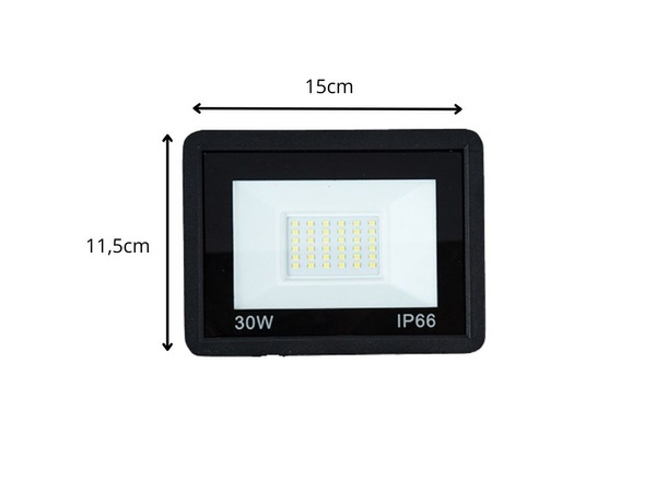 Proiector LED exterior 30W 6000K, lumina rece, impermeabil IP66, iluminat rezidential, curte, gradina, industrial, comercial, negru [8]