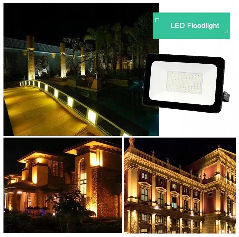 Proiector LED negru 355 x 260 x 35 mm, 300W, 27000 lm, lumina alba rece 6500K, IP66 [2]