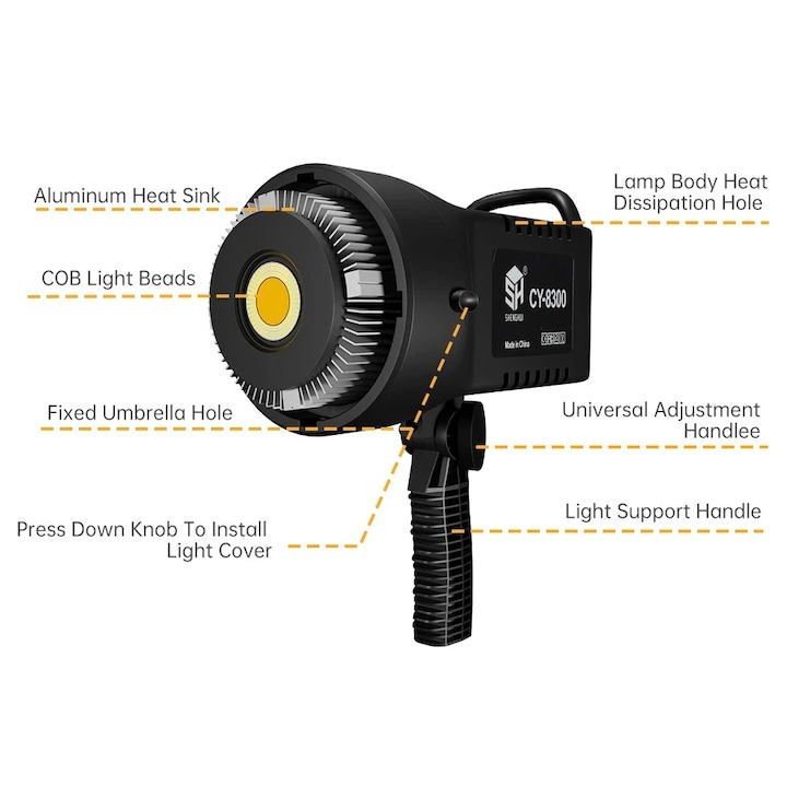 Proiector LED profesional pentru fotografii, 100 W, culoare reglabila, 1000K-9000K [3]