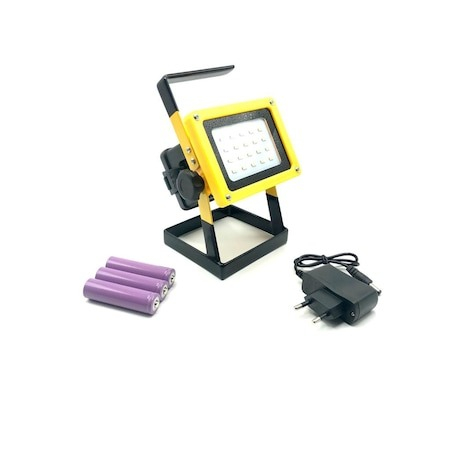 Proiector portabil LED 30W, 2400Lm,3 acumulatori,incarcator priza + auto 12 V [3]