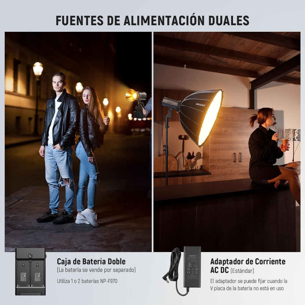 Proiector profesional LED, Bi Color Neewer MS150B, putere 130W, temperatura culoare 2700-6500K [3]