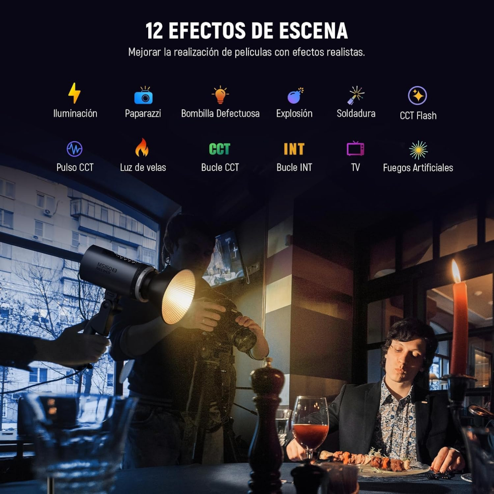 Proiector profesional LED, Bi Color Neewer MS150B, putere 130W, temperatura culoare 2700-6500K [5]