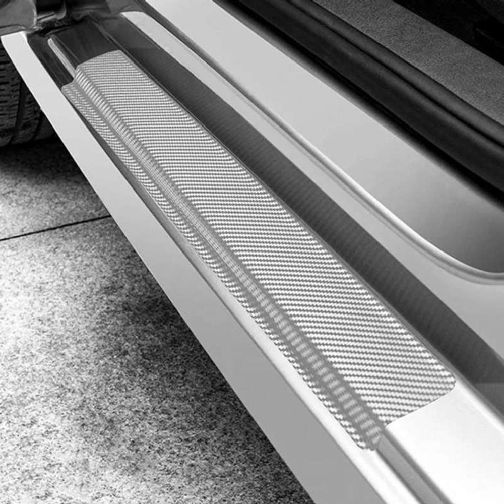 Protectie usa auto tip abtipild, banda adeziva carbon, anti-zgarieturi prag portiera, flexibil, rezistent, universal [2]