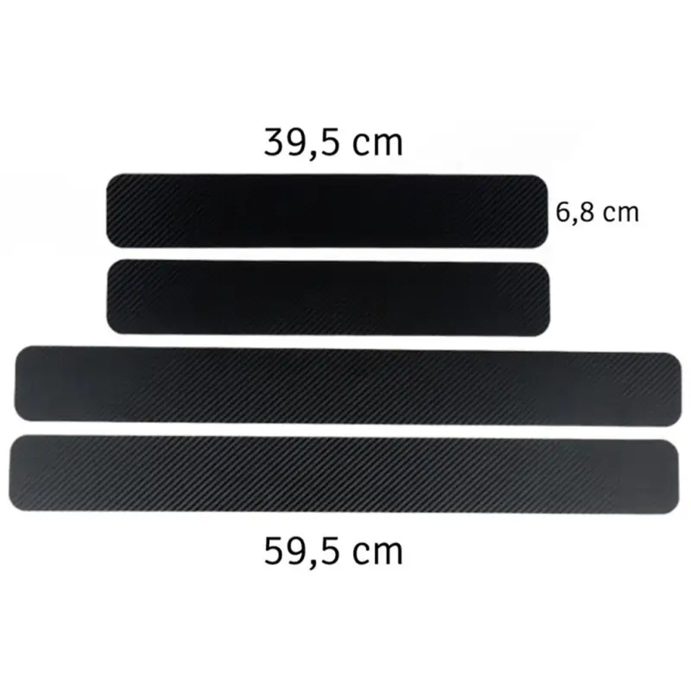 Protectie usa auto tip abtipild, banda adeziva carbon negru, set 4 buc, anti-zgarieturi prag portiera, universal [4]