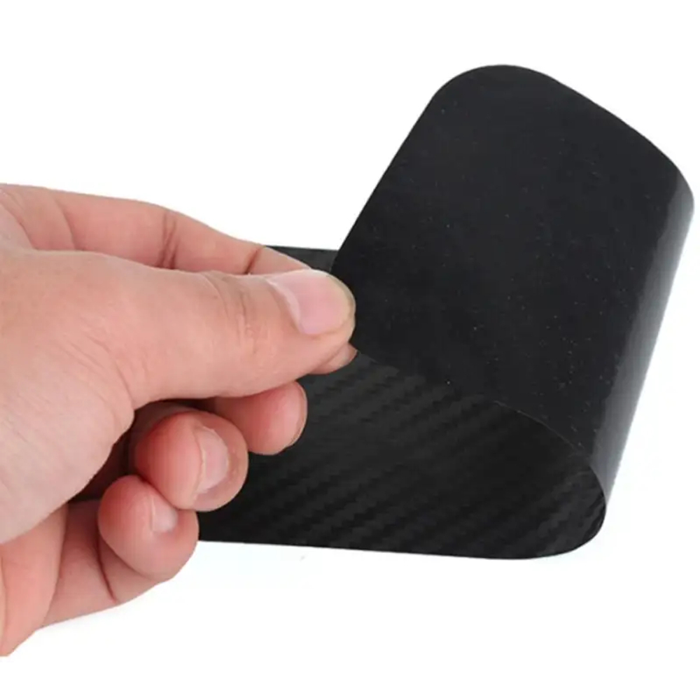 Protectie usa auto tip abtipild, banda adeziva carbon negru, set 4 buc, anti-zgarieturi prag portiera, universal [2]