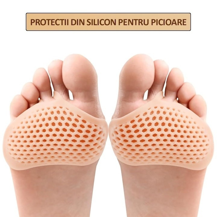 Protectii din silicon pentru picioare, previn durerile si bataturile, lavabile, reutilizabile, anti-alunecare, elastice, potrivite pentru orice incaltaminte, marime universala, crem [9]