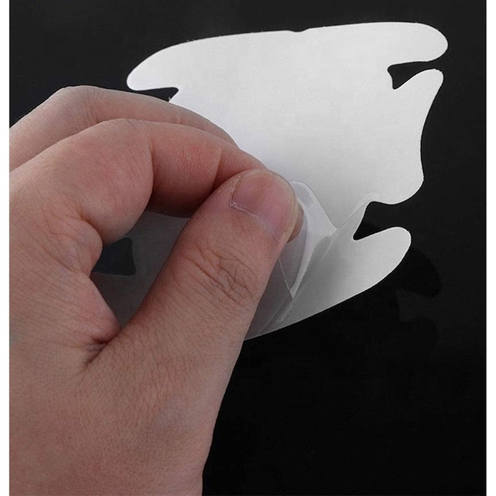 Protectii manere usi auto transparente 85 x 95 mm, set 4 folii autoadezive, folie protectie caroserie, universale, rezistente la zgarieturi [3]