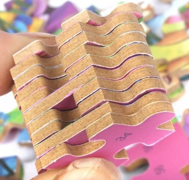 Puzzle din lemn multicolor 22.5 x 13.5 cm, 60 piese, model submarin cu animale, joc educativ pentru copii, dezvoltarea atentiei si coordonarii [3]