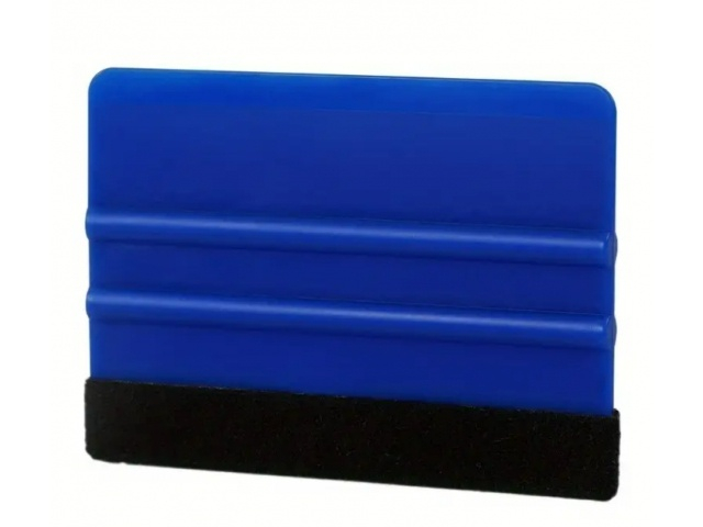 Racleta pentru folie autocolanta, aplicare uniforma, fara zgarieturi, plastic/pasla, 7 x 10 cm, universala, albastru [17]