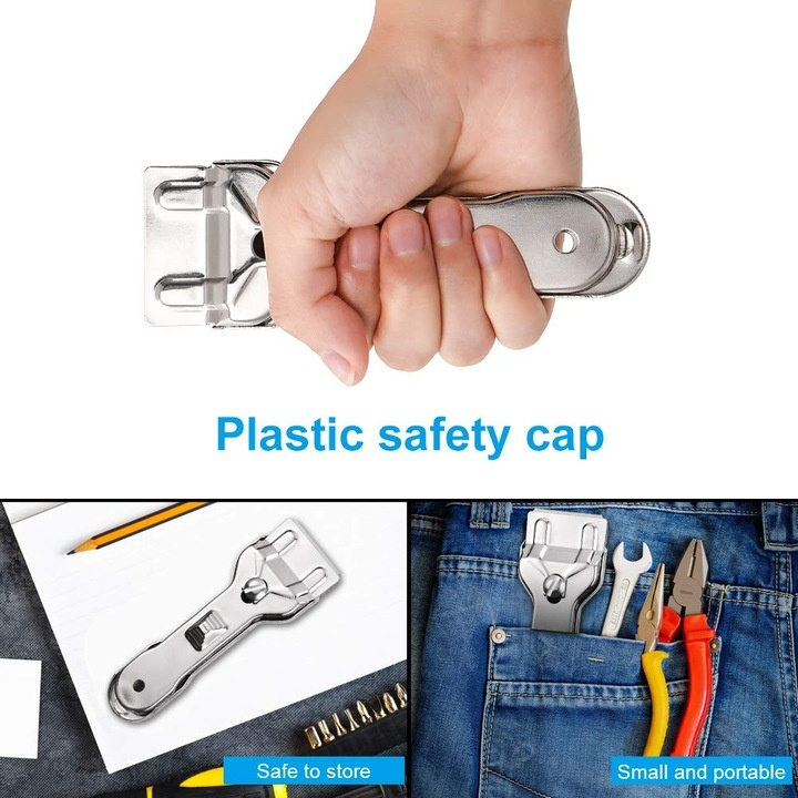 Racleta pentru plita ceramica si inductie, din plastic si otel, 14x4.5 cm, argintiu – accesoriu esential pentru curatarea suprafetelor delicate [7]