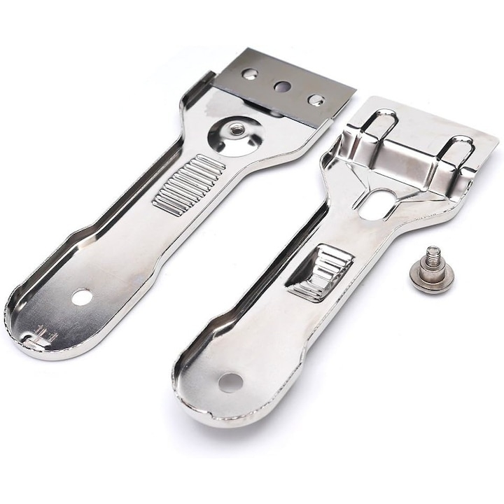 Racleta pentru plita ceramica si inductie, din plastic si otel, 14x4.5 cm, argintiu – accesoriu esential pentru curatarea suprafetelor delicate [2]