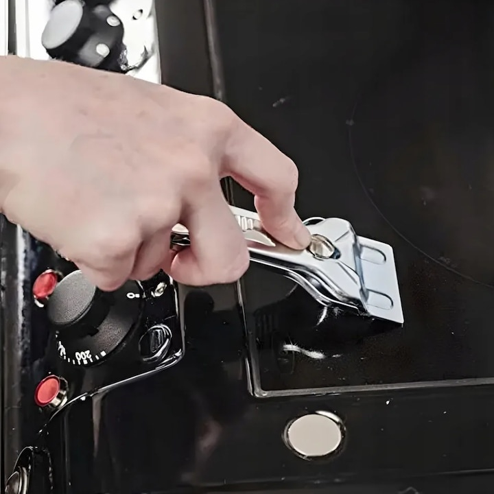 Racleta pentru plita ceramica si inductie, din plastic si otel, 14x4.5 cm, argintiu – accesoriu esential pentru curatarea suprafetelor delicate [11]