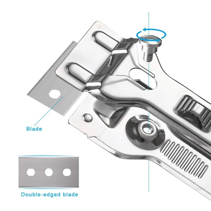 Racleta pentru plita ceramica si inductie, din plastic si otel, 14x4.5 cm, argintiu – accesoriu esential pentru curatarea suprafetelor delicate [9]