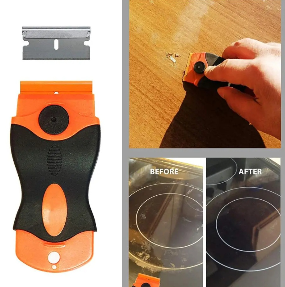 Racleta pentru suprafete ceramice si sticla, lama metalica, maner ergonomic, 10.5 x 4.7 cm [3]