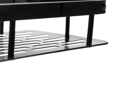 Raft de baie suspendat, 30 x 13 x 4,7 cm, montare pe perete, metal, capacitate maximă 10 kg, negru [6]