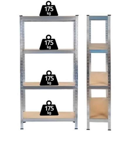 Raft metalic pentru depozitare cu 4 polite, capacitate175kg/polita, total 700kg,150x75x30cm [3]