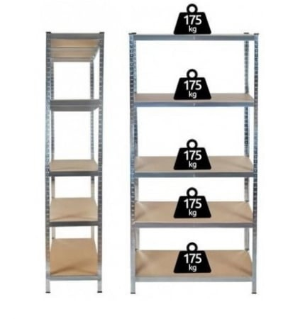 Raft de depozitare metalic, 220x110x45 cm, sarcina maxima 1000kg, 5 nivele, cadru otel zincat [5]